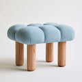 Pouf quadrato dalle linee essenziali, colore azzurro